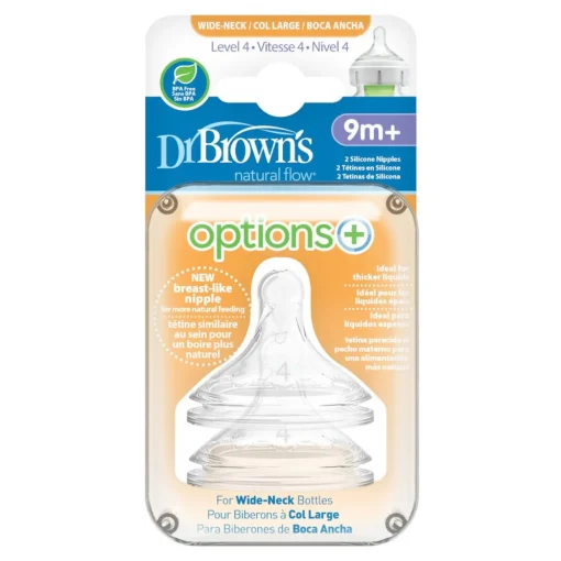 Dr Browns Options+ Wide Neck Silicone Teats 2 pack