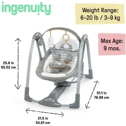 Ingenuity Boutique Collection Swing n Go Portable Swing
