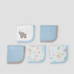 Little Linen Towelling Washers 5 Pack