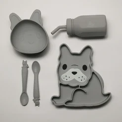 Melii Silicone 5 Piece Feeding Gift Set - Bulldog