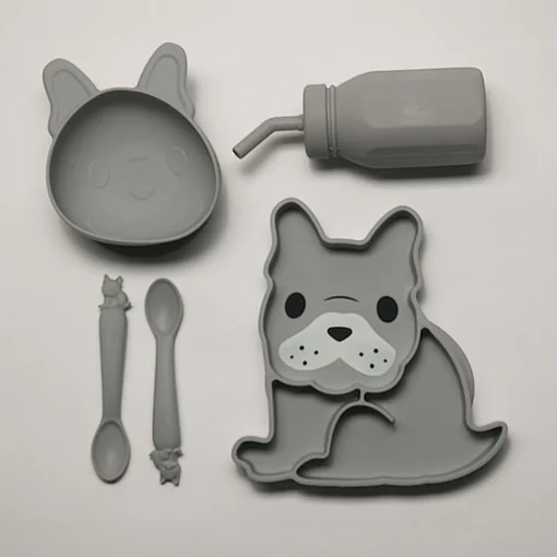 Melii Silicone 5 Piece Feeding Gift Set - Bulldog