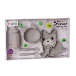 Melii Silicone 5 Piece Feeding Gift Set - Bulldog