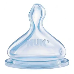 NUK Wide Neck Silicone Teat - Medium Hole - 2pk