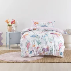 Squiggles Cotton Duvet Cover Set - Mermaid Lagoon