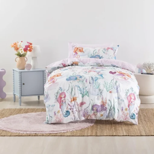 Squiggles Cotton Duvet Cover Set - Mermaid Lagoon