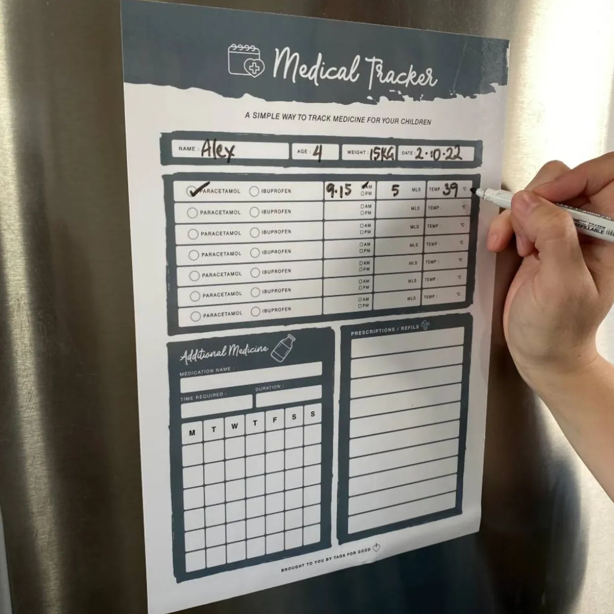 Tags For Good Medical Tracker Fridge Magnet