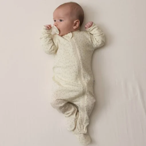The Sleep Store Jersey NZ Merino Print Footed Zipsuit - Clearance