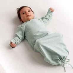 The Sleep Store Organic Cotton Pointelle Drawstring Baby Gown