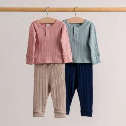 Woolbabe Merino/Organic Cotton Long Sleeve Henley Top - Daydream Collection